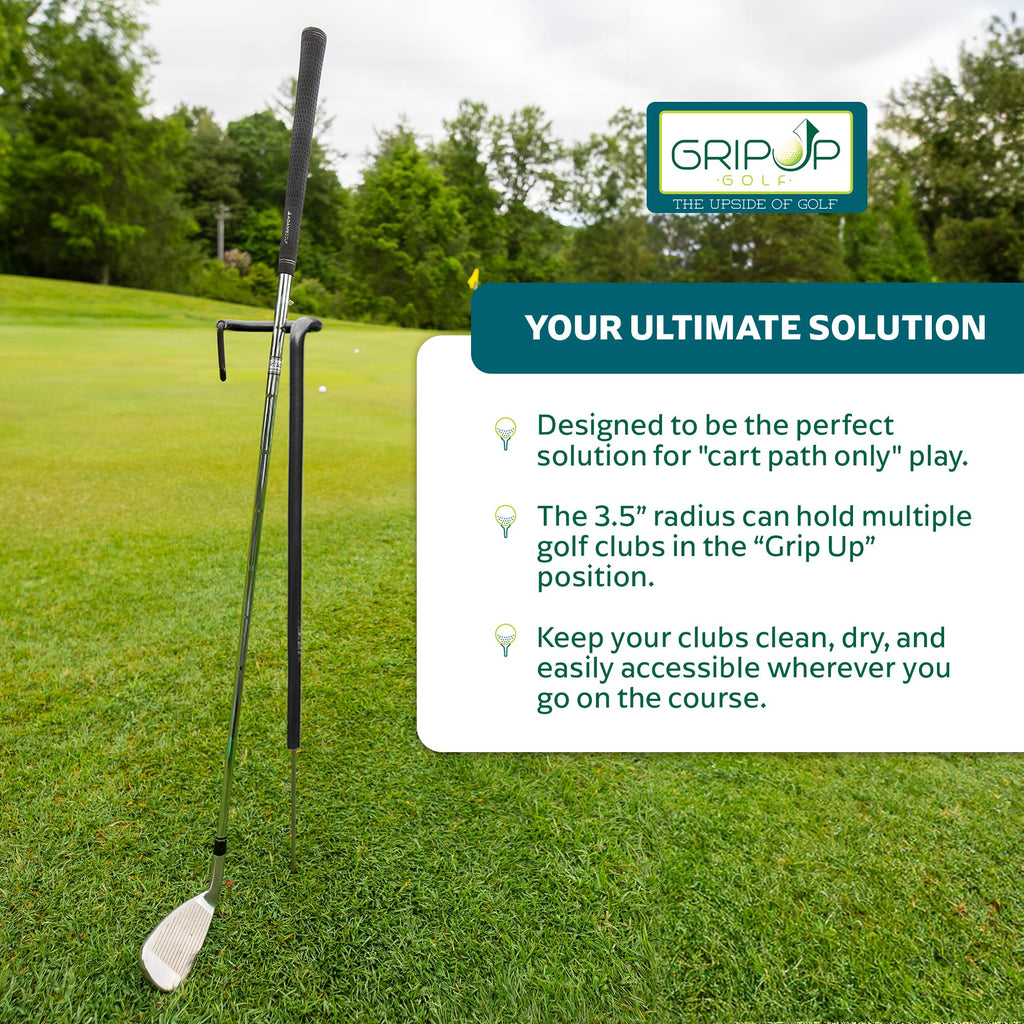 Grip Up Golf - Stainless Steel Golf Club Stand (Black). Made In The Usa With Stainless Steel And Industial Grade Vinyl Coverings