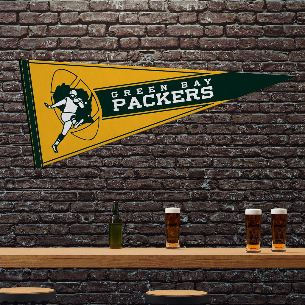 Rico Industries Nfl Football Green Bay Packers Retro 12'' X 30'' Felt Wall D  Cor Pennant - Great For Home/Bed Room/Man Cave D