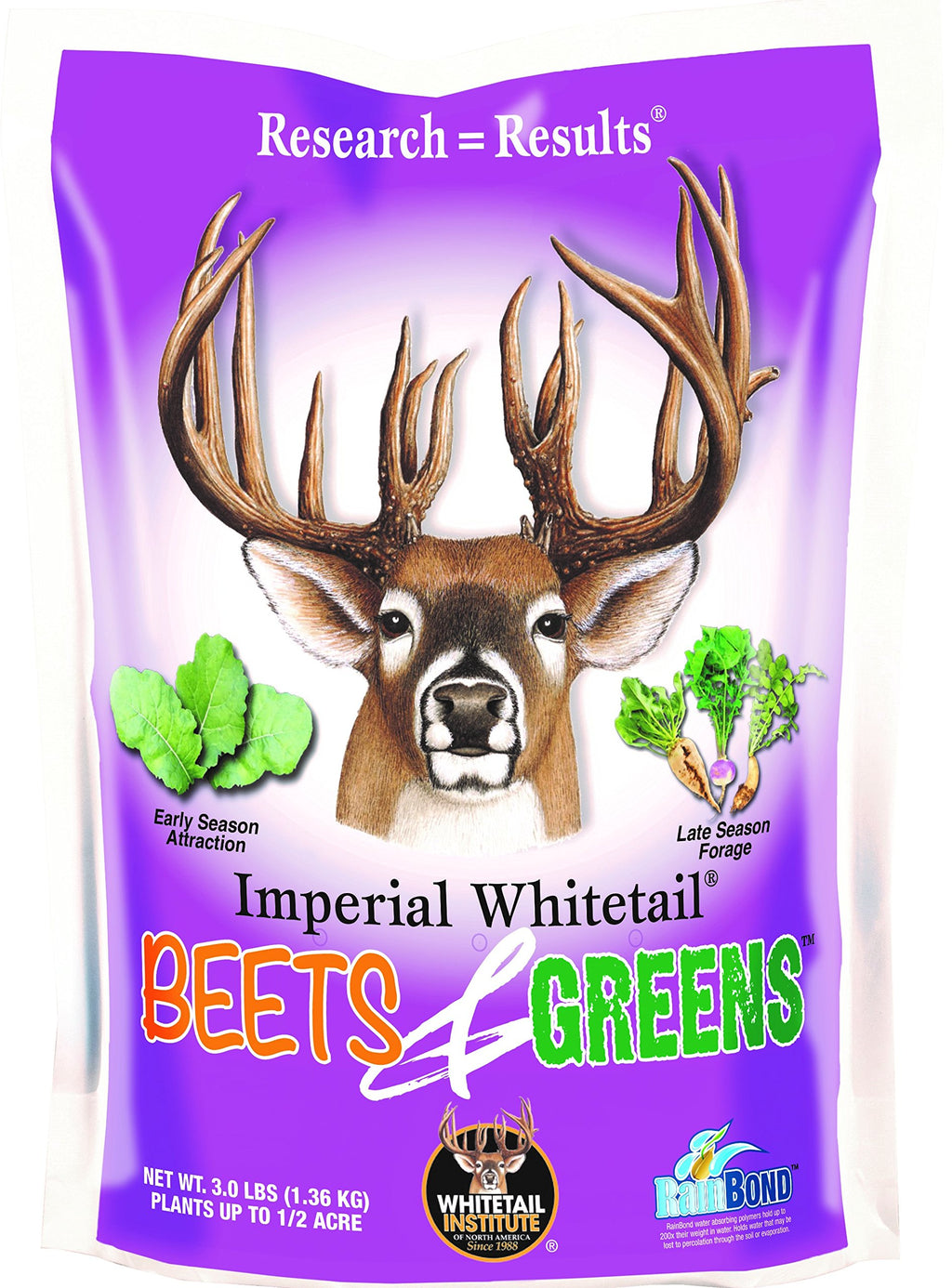 Whitetail Institute Beets & Greens Deer Food Plot Seed for Fall Planting - Blend of Sugar Beets, Kale, Turnip and Radish to Attr