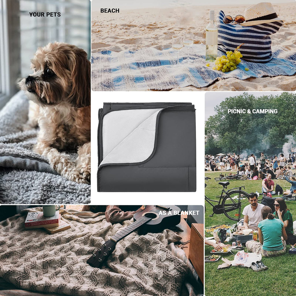 Kingcamp Outdoor Picnic Blanket Waterproof Beach Mat For Camping On Grass Foldable Sandproof Beach Blanket Park Hiking Stadium F