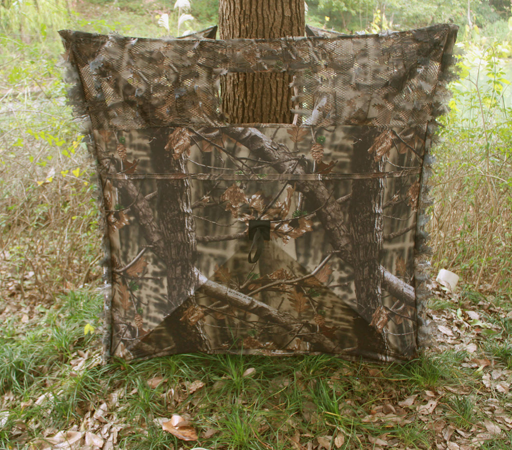 Auscamotek Leafy Hunting Blind Portable Ground Blind, Quick Setup Lightweight Deer Blind Camouflage Tent Brown