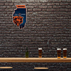 Rico Industries Nfl Chicago Bears State Shape Shape Cut Pennant - Home And Living Room D  Cor - Soft Felt Ez To Hang 18X0.10X18