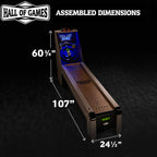 Hall of Games 108 Roll and Score with LED Lights and Electronic Scorer, Brown/Black,9 Foot