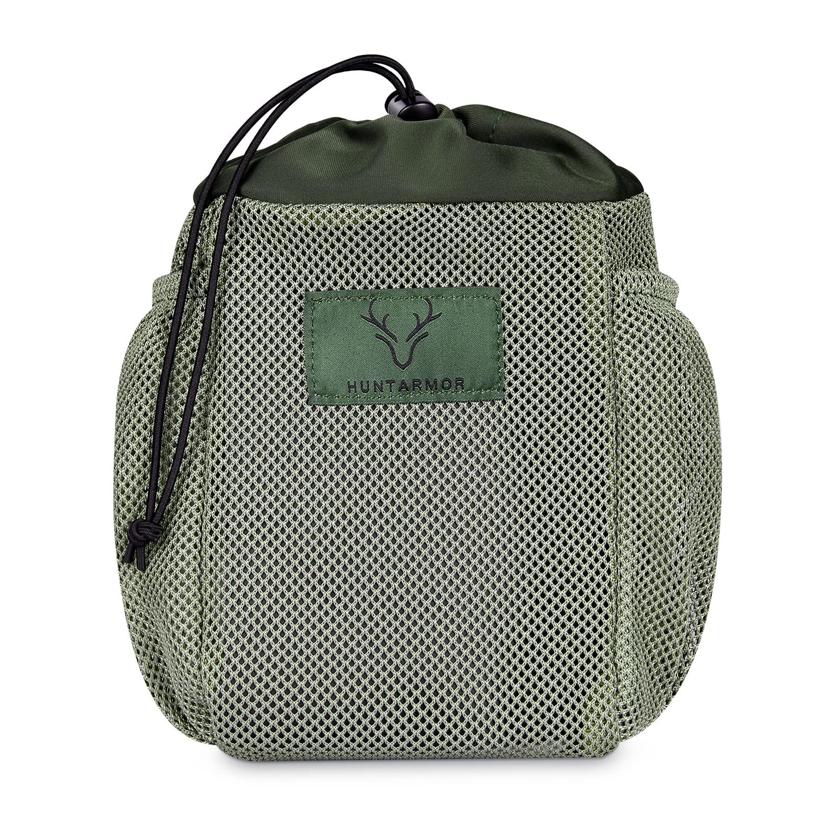 QOGIR Dump Pouch Saddle Pouches, Mesh Saddle Bags with Drawstring Closure, Easily Attaches to Any Hunting Saddle, Lightweight Sa
