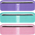 Gymbee Resistance Bands For Working Out, 3 (Pink, Cyan, Lavender) - Men/Women Exercise Bands, Glutes, Thighs, Legs - Non-Slip Cl