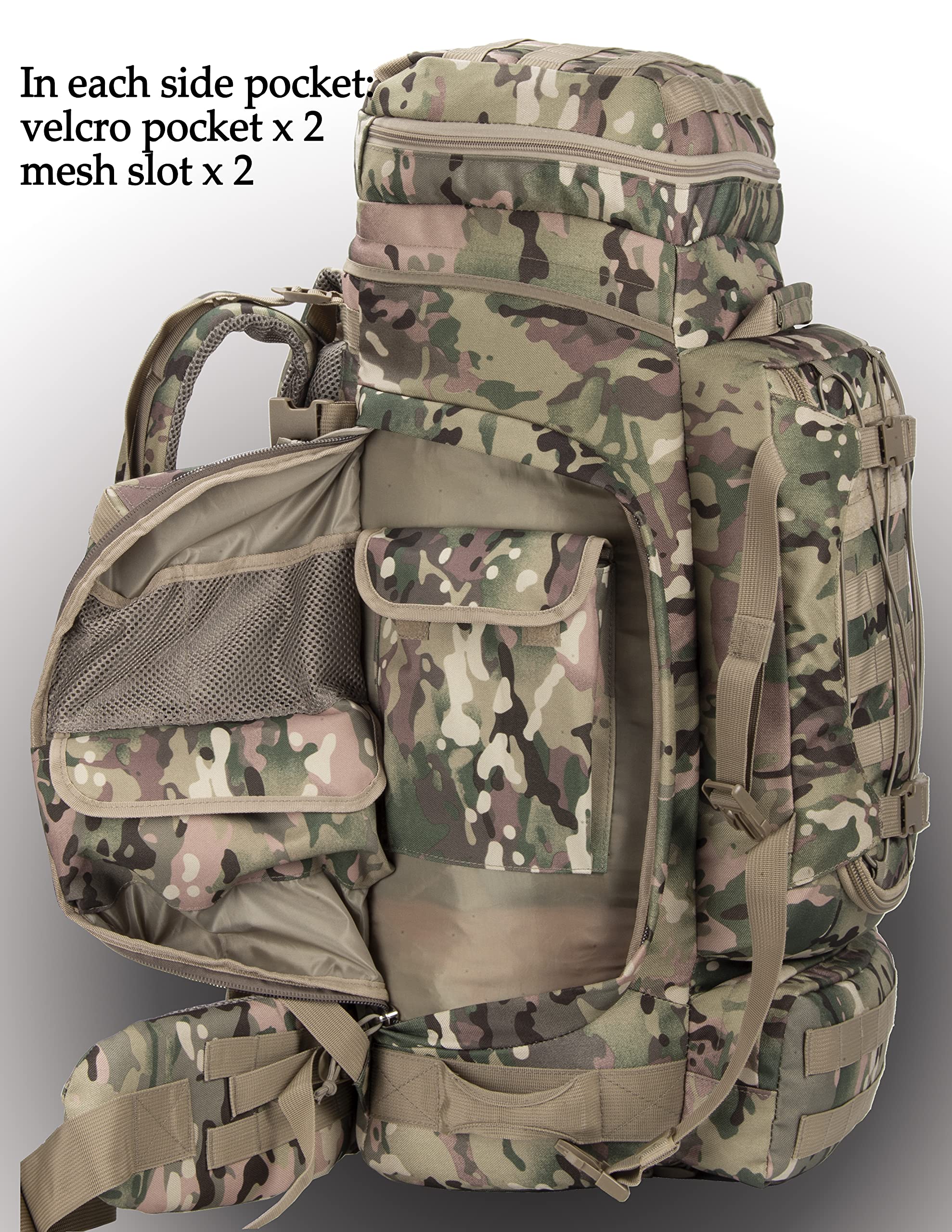 Xmilpax Large Military Backpack Army Rucksack Tactical Molle Pack For Camping Backpacking Hunting Bushcraft Adventure 70L