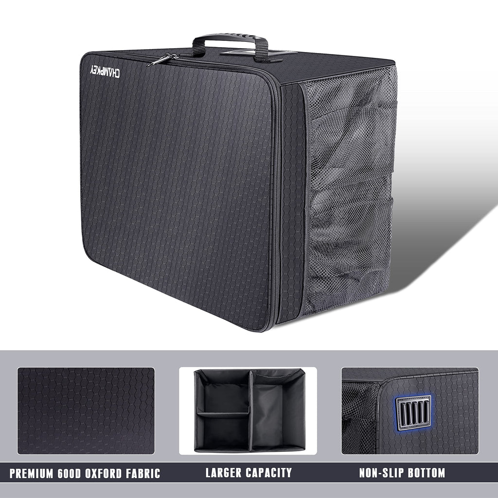 Champkey Golf Trunk Organizer Storage-Portable And Foldable Golf Travel Storage Locker Ideal For Travel Golf And Car Golf (Black