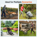 Goplus Folding Deer Cart With Polyester Liner, 550 Lbs Heavy-Duty Hunting Game Hauler With 20 Rubber Wheels, Ergonomic Handle, U