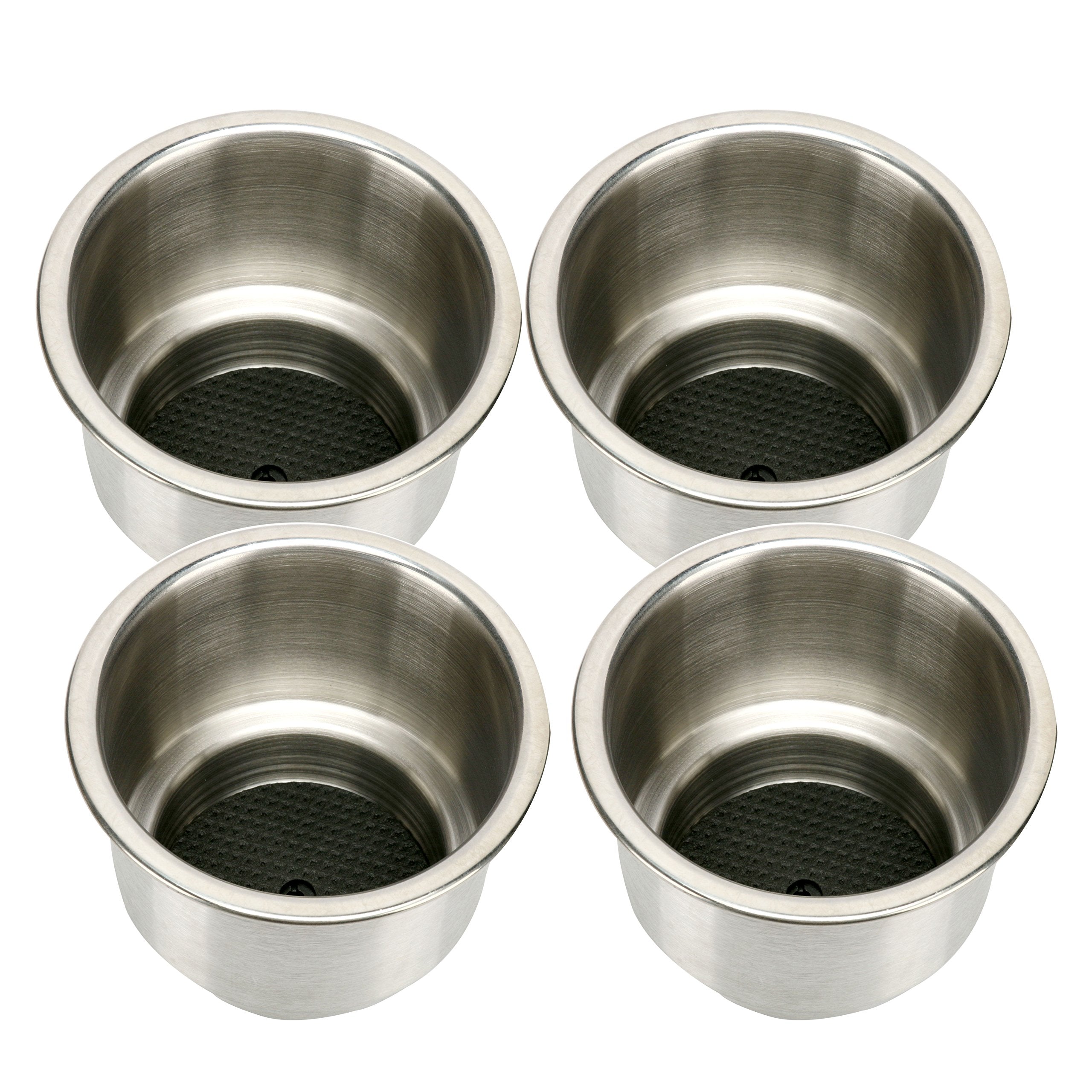 Amarine Made 4Pcs Stainless Steel Cup Drink Holder With Drain For Marine Boat Rv Camper