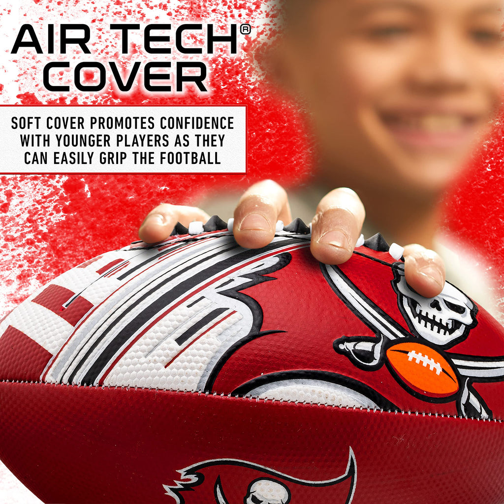 Franklin Sports Nfl Tampa Bay Buccaneers Football - Youth Mini Football - 8.5'' Junior Size Ball - Spacelace Easy Grip Texture-