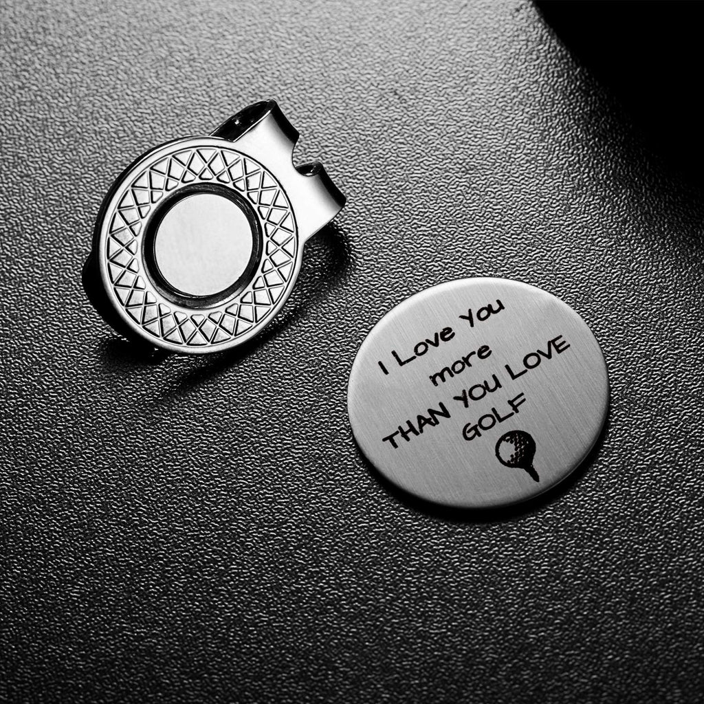 Golf Ball Marker With Magnetic Hat Clip Golf Gift For Husband Boyfriend Dad - I Love You More Than You Love Golf' - Golf Accesso