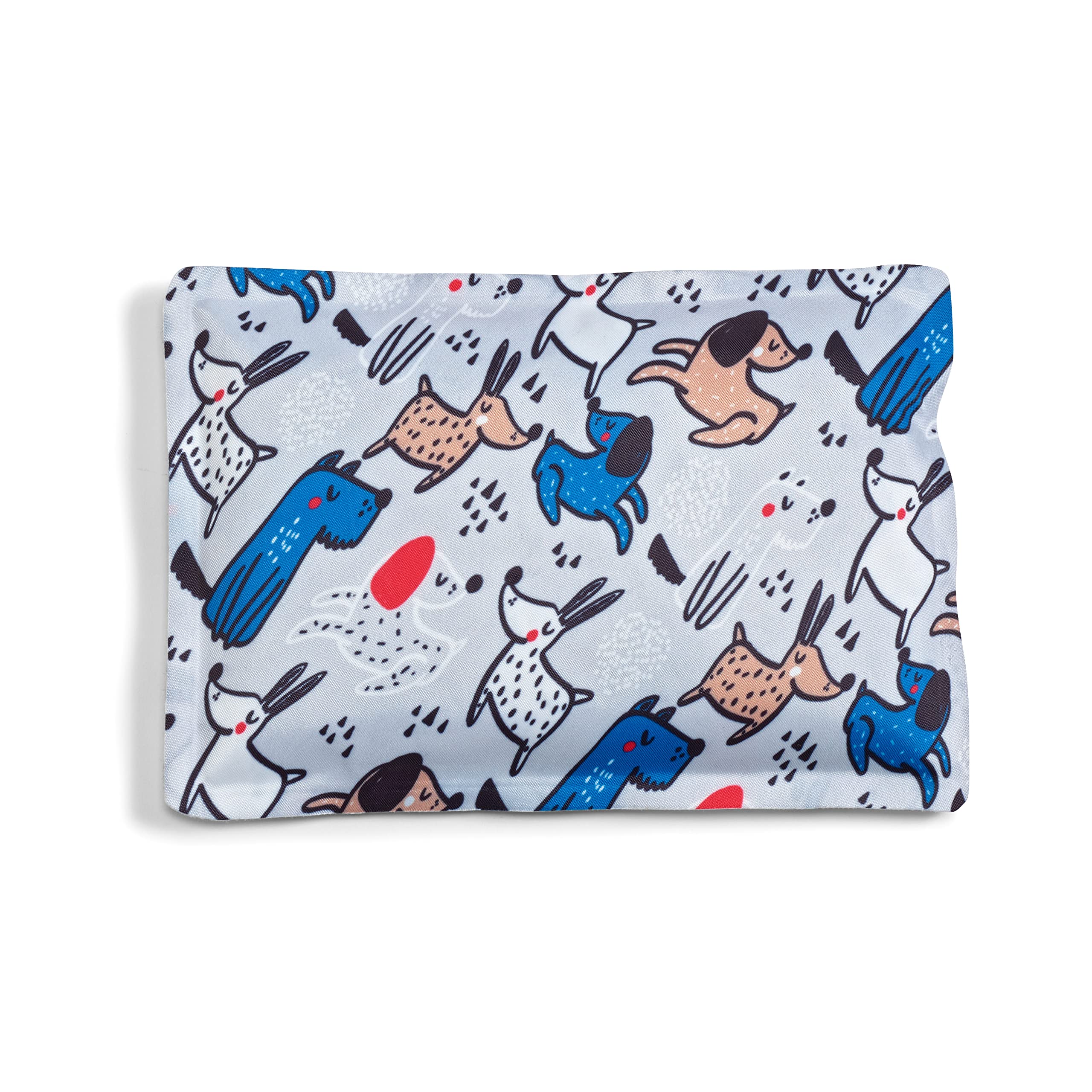 Cool Coolers By Fit & Fresh 2 Pack Soft Ice, Flexible Stretch Nylon Reusable Ice Packs For Lunch Boxes & Coolers, Happy Dogs