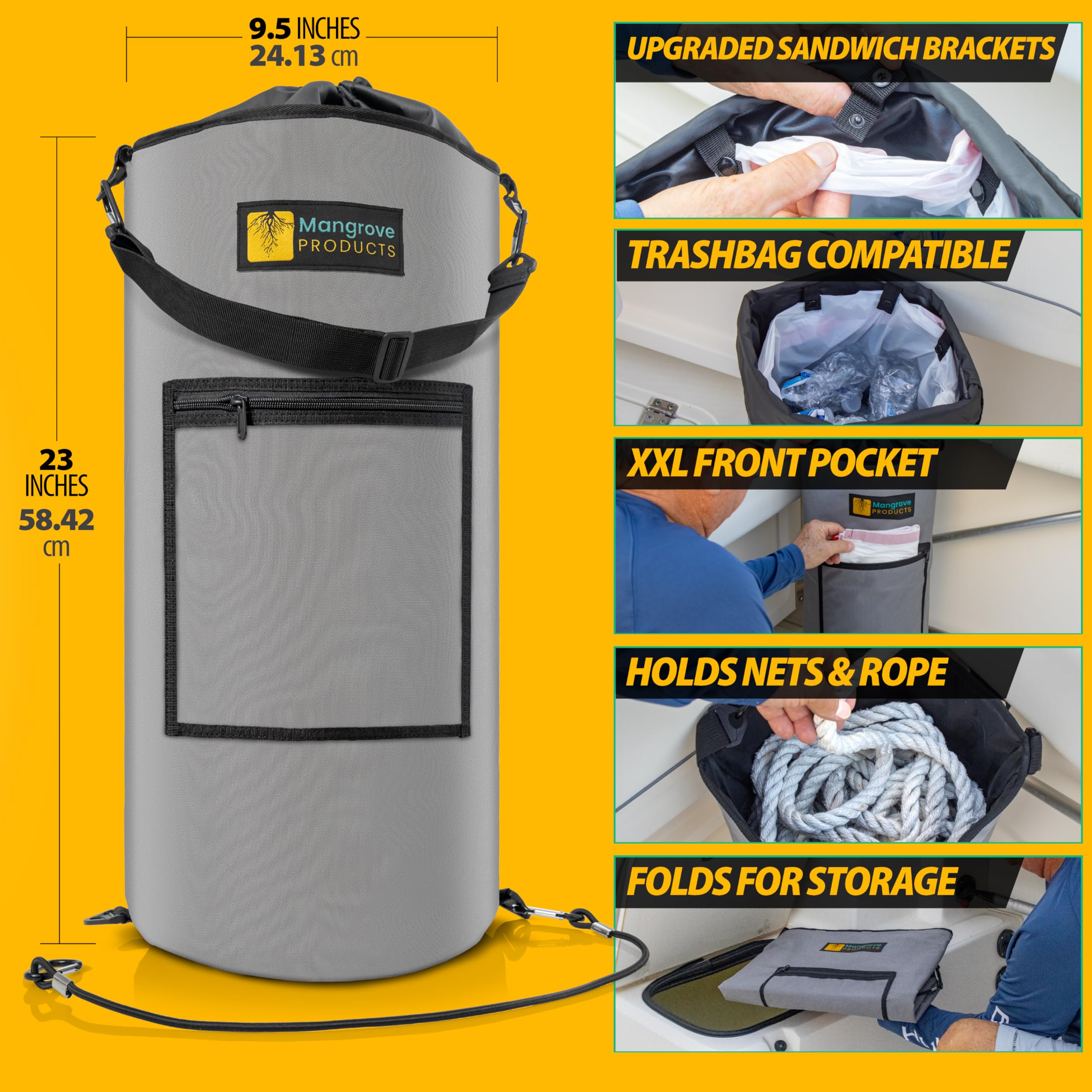 Portable Boat Trash Can, Reusable Trash Bag, Leakproof Liner, Boat Storage Organizer, Trash Bag Holder, Boat Accessories Marine,