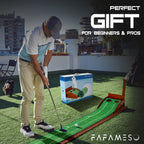 Fafameso Golf Putting Mat For Indoor, Putting Green Training Equipment With Ball Return, Mini Golf Practice Training Aid For Hom