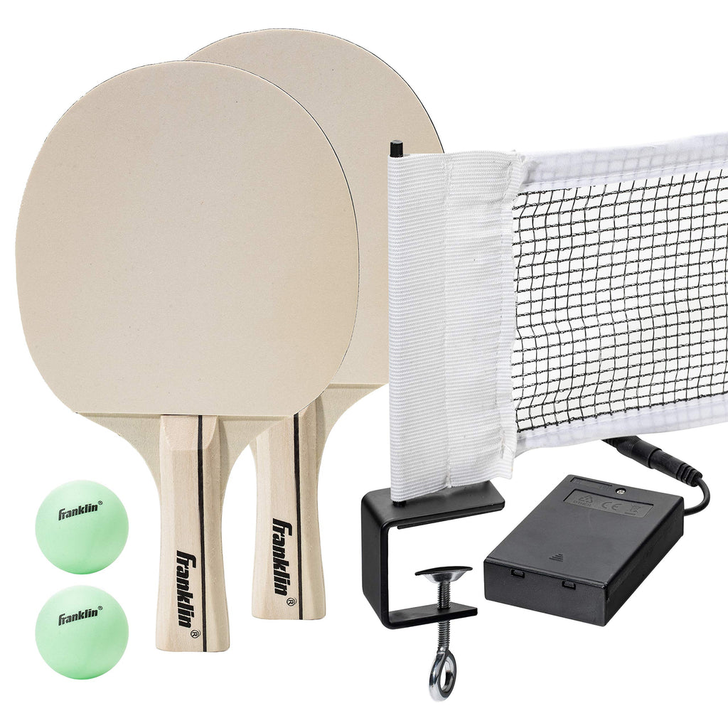 Franklin Sports Led Table Tennis Net And Glowing Paddles And Balls Oval, Black, One Size