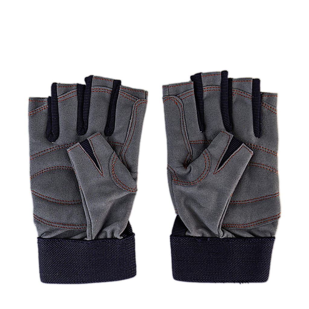 Mrx Boxing & Fitness Sailing Gloves With 3/4 Finger And Grip For Men And Women, Great For Kayaking, Workouts And More (Blue/Grey