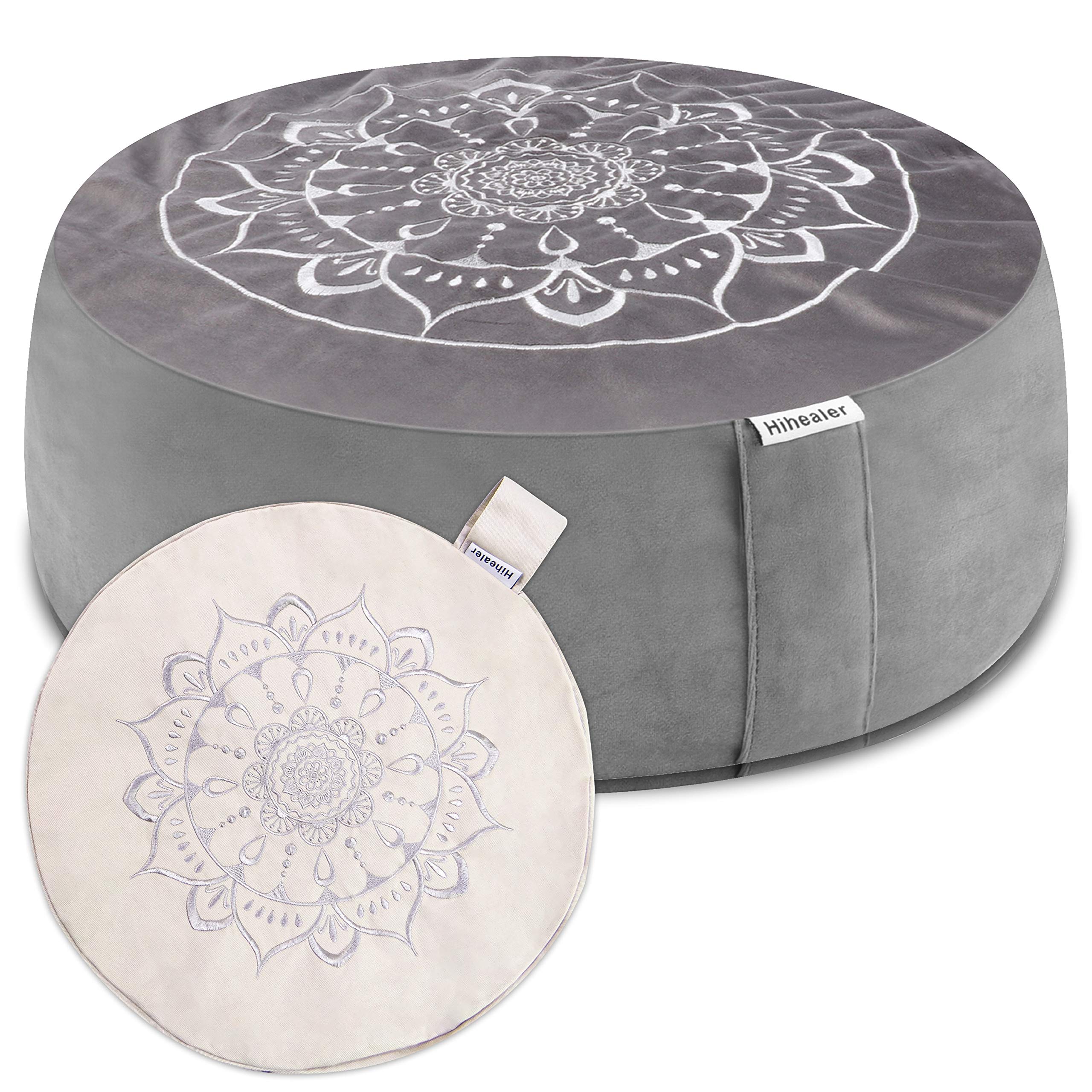 Hihealer Meditation Cushion Floor Pillow - With 2 Sets Of Comfortable Meditation Pillow Large Floor Mat Buckwheat Seat Tibetan Z