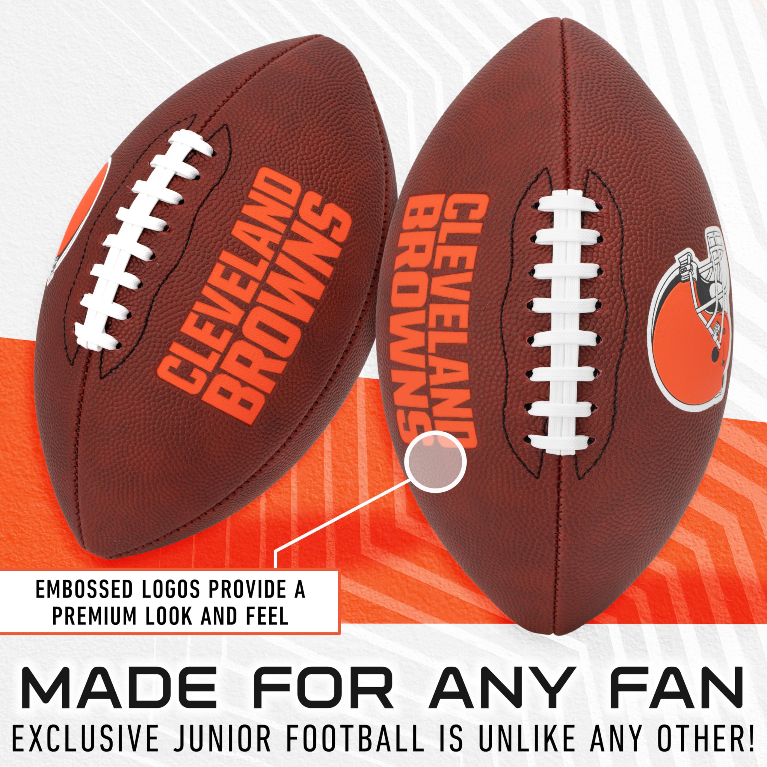 Franklin Sports Nfl Cleveland Browns Football - Youth Junior Size Football For Kids - Official Nfl Team Logo + Colors Youth Ball