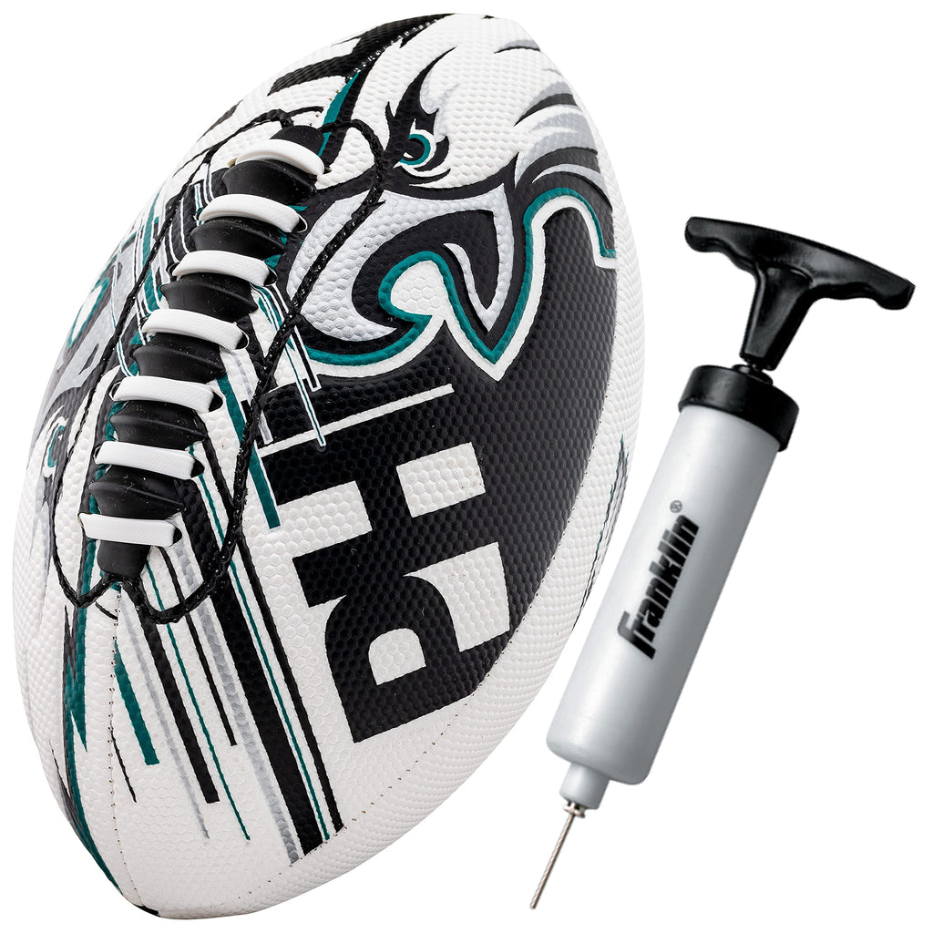 Franklin Sports Nfl Philadelphia Eagles Football - Youth Mini Football - 8.5'' Football- Spacelace Easy Grip Texture- Perfect Fo