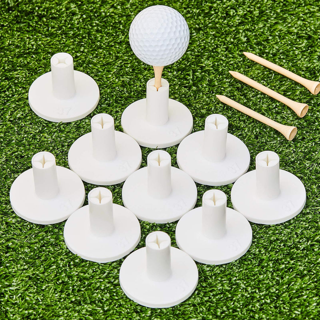 10 Set Golf Rubber Tee Holder Set For Driving Range Golf Practice Mat Indoor Outdoor Size 1.5 Inch (10 Golf Rubber Tee Holders, 