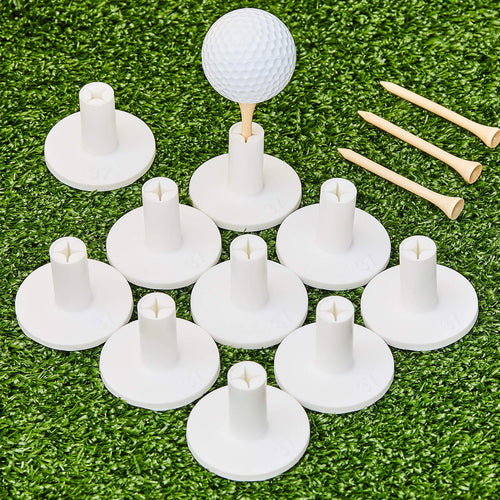 10 Set Golf Rubber Tee Holder Set For Driving Range Golf Practice Mat Indoor Outdoor Size 1.5 Inch (10 Golf Rubber Tee Holders, 