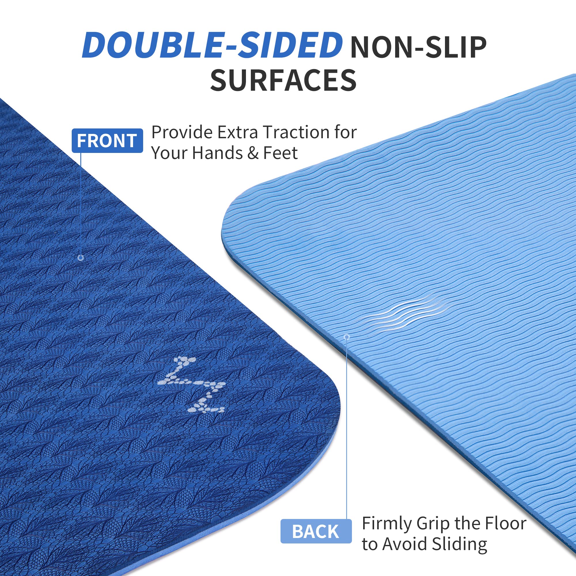 Cambivo Extra Wide Yoga Mat For Women And Men (72''X 32''X 1/4''), Eco-Friendly Sgs Certified, Large Tpe Exercise Fitness Mat Fo