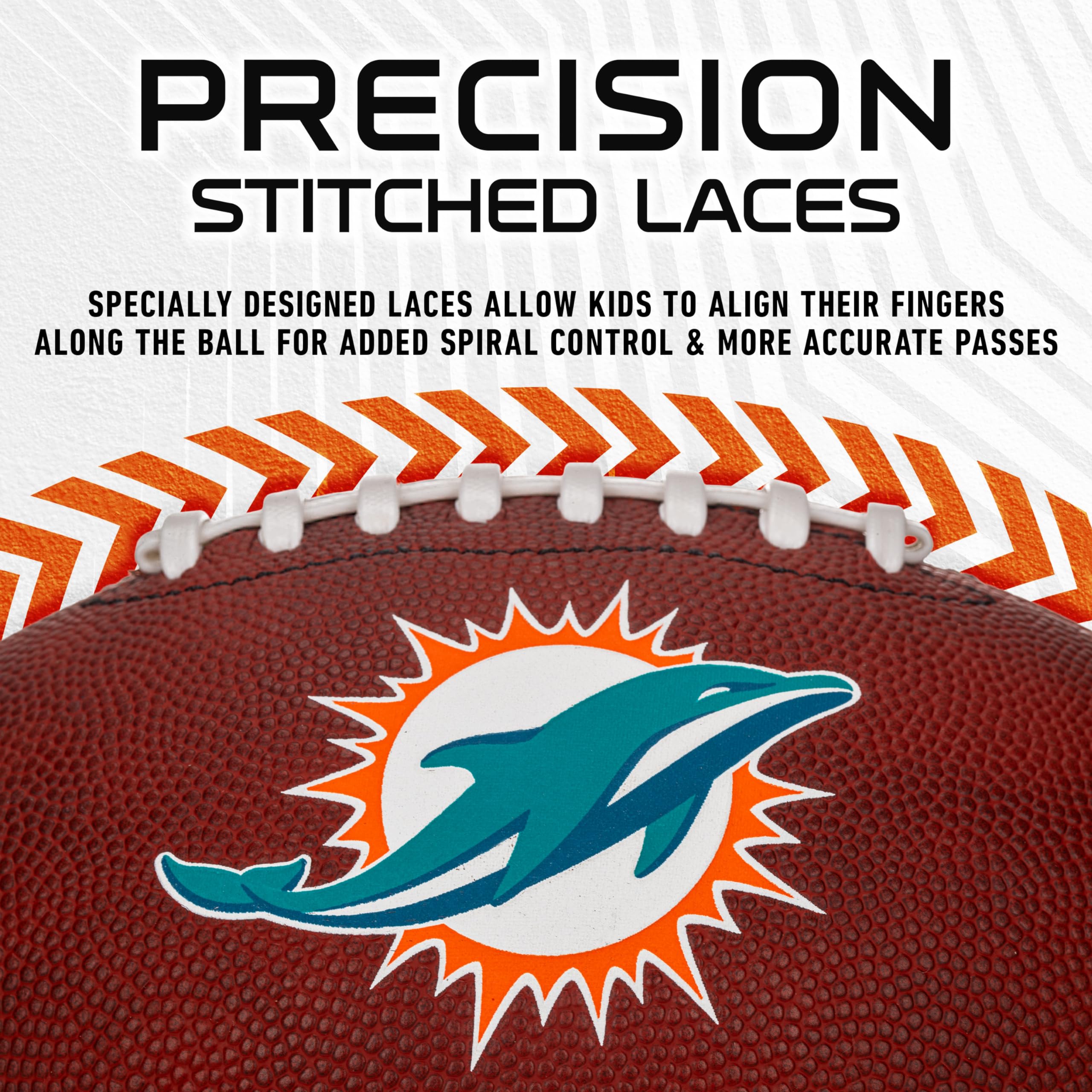 Franklin Sports Nfl Miami Dolphins Football - Youth Junior Size Football For Kids - Official Nfl Team Logo + Colors Youth Ball -