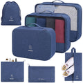 Mossio 6 Set Packing Cubes With Shoe Bag  Travel Luggage Organizer For Carry On Suitcase, Navy