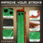 Fafameso Golf Putting Mat For Indoor, Putting Green Training Equipment With Ball Return, Mini Golf Practice Training Aid For Hom