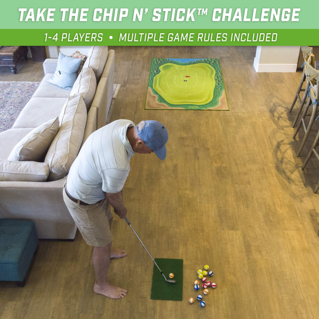 Gosports Chip N' Stick Golf Games With Chip N' Stick Golf Balls - Giant Size Targets With Chipping Mat - Choose Classic Or Darts