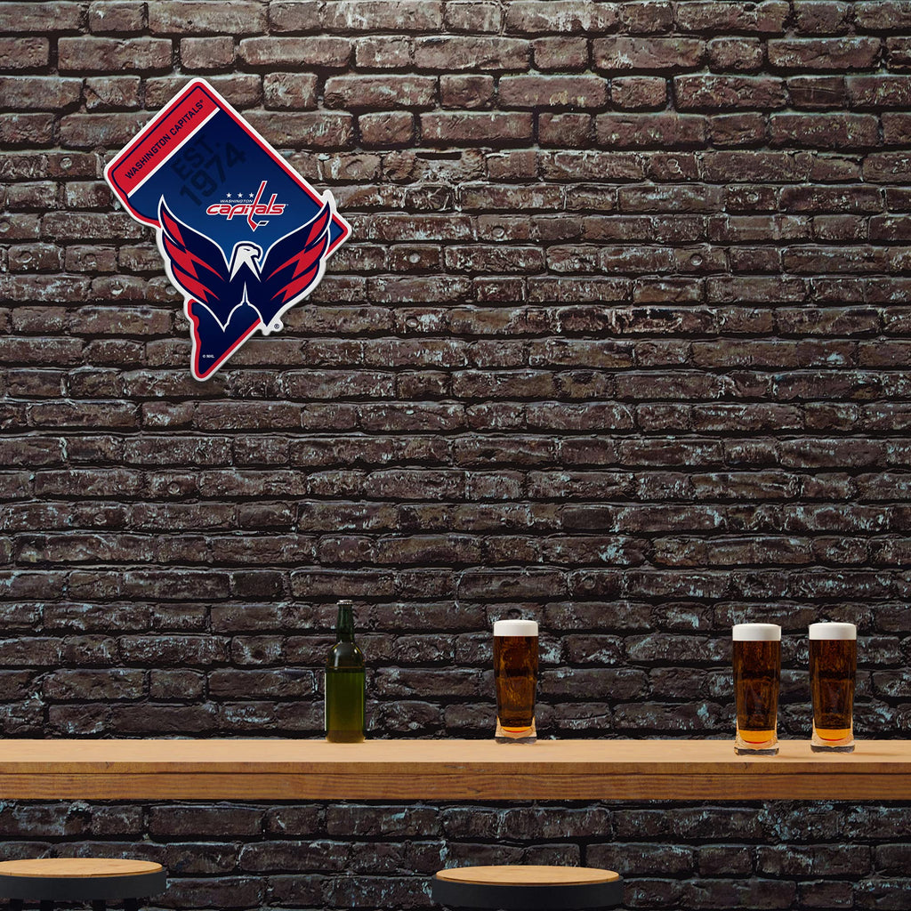 Rico Industries Nhl Washington Capitals State Shape Shape Cut Pennant - Home And Living Room D  Cor - Soft Felt Ez To Hang