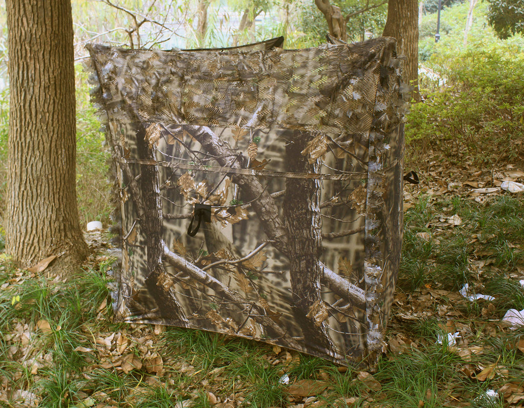 Auscamotek Leafy Hunting Blind Portable Ground Blind, Quick Setup Lightweight Deer Blind Camouflage Tent Brown