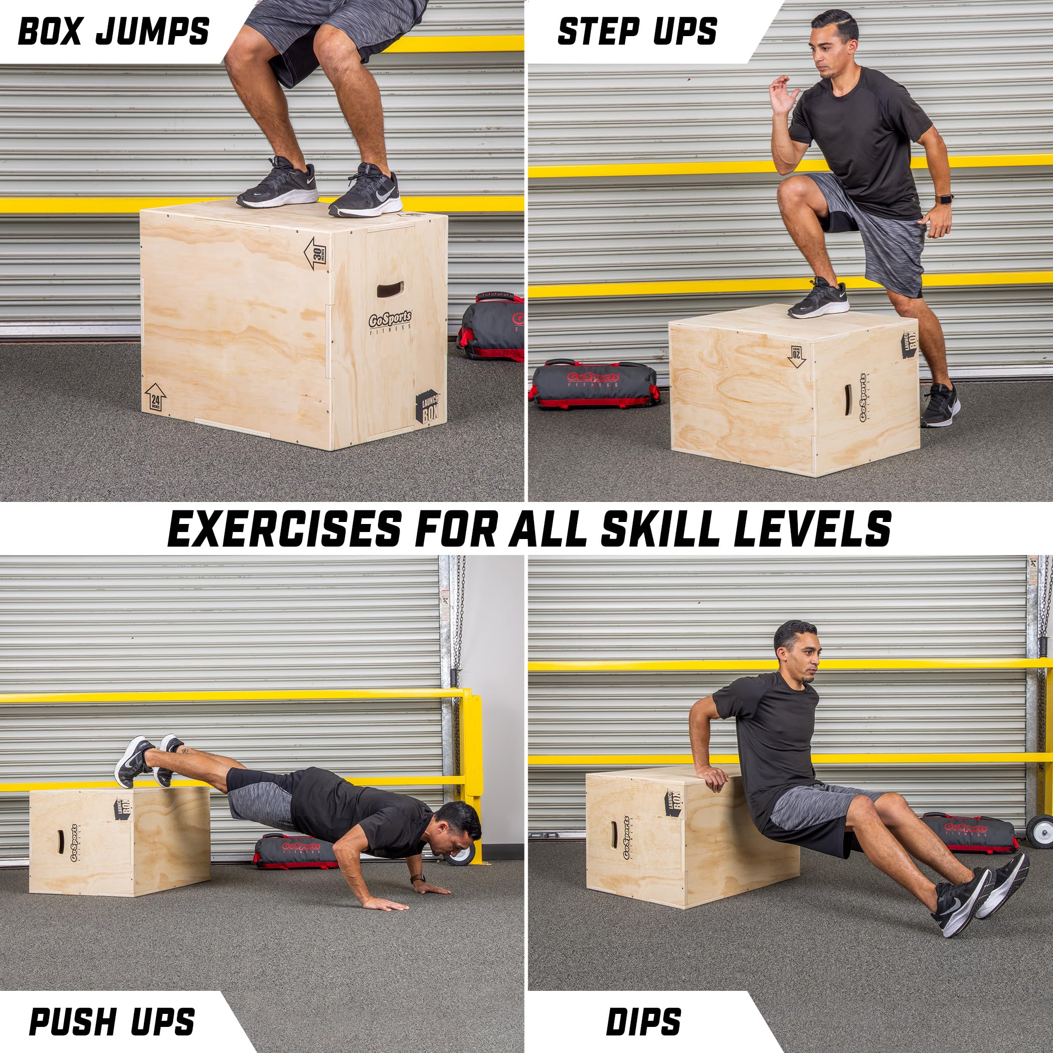 Gosports Fitness Launch Box - 3-In-1 Plyo Jump Box For Exercises Of All Skill Levels