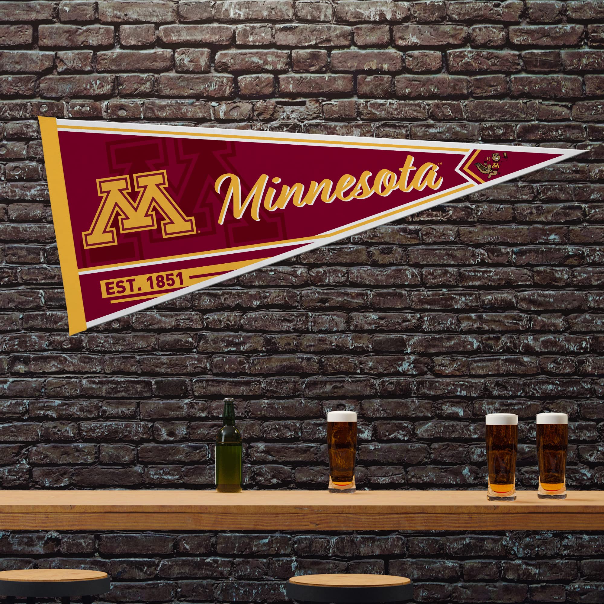 Rico Industries Ncaa Minnesota Golden Gophers Classic 12'' X 30'' Felt Wall D  Cor Pennant - Great For Home/Bed Room/Man Cave D