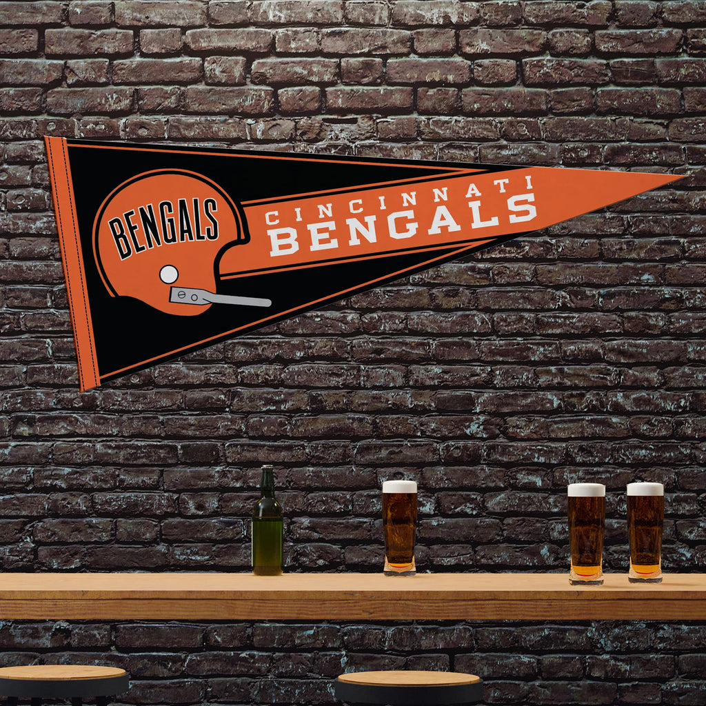 Rico Industries Nfl Football Cincinnati Bengals Retro 12'' X 30'' Felt Wall D  Cor Pennant - Great For Home/Bed Room/Man Cave D