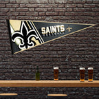 Rico Industries Nfl Football New Orleans Saints Primary 12'' X 30'' Felt Wall D  Cor Pennant - Great For Home/Bed Room/Man Cave