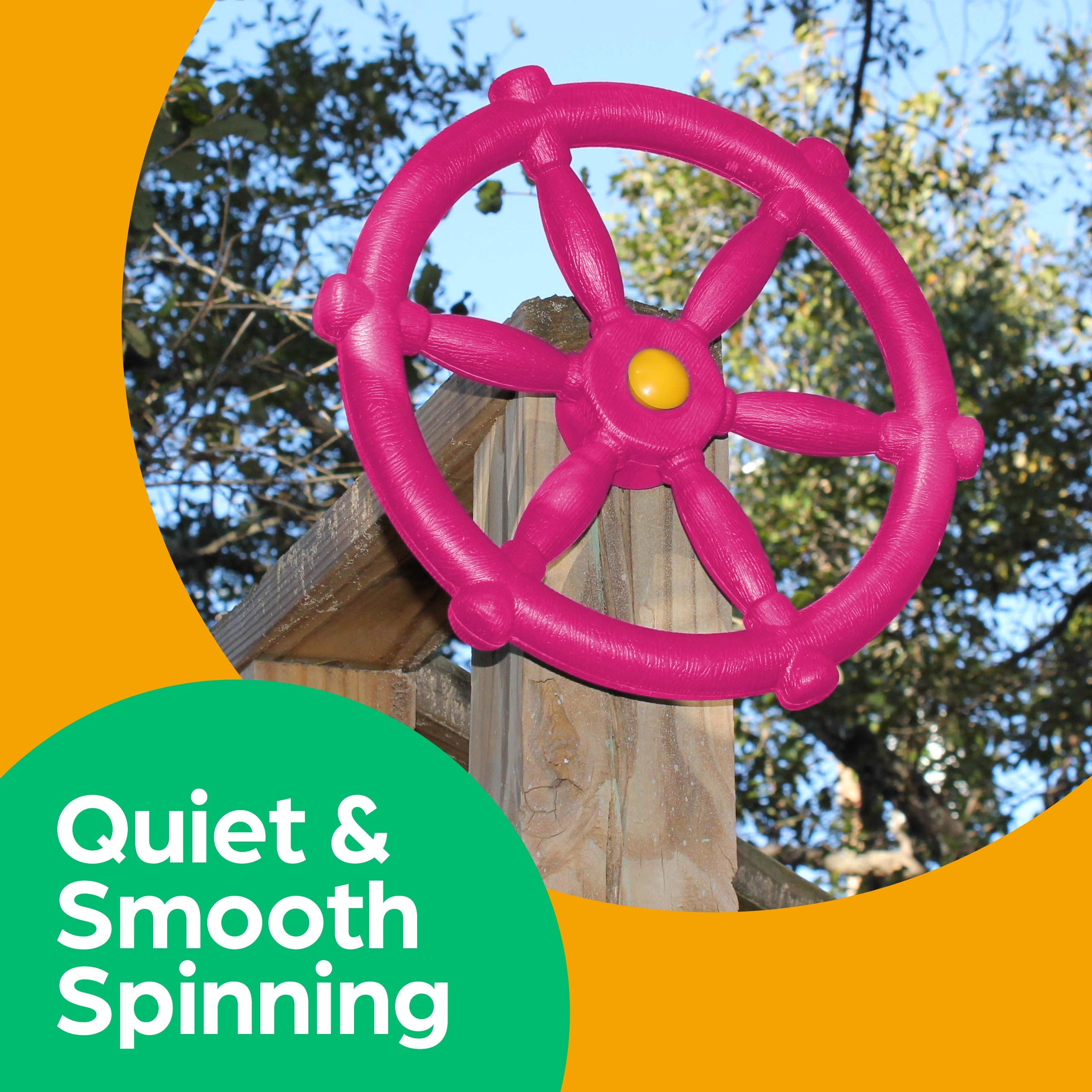 Jungle Gym Kingdom Swing Set Accessories - Pirate Ship Steering Wheel For Kids Outdoor Playhouse, Treehouse & Backyard Playset -