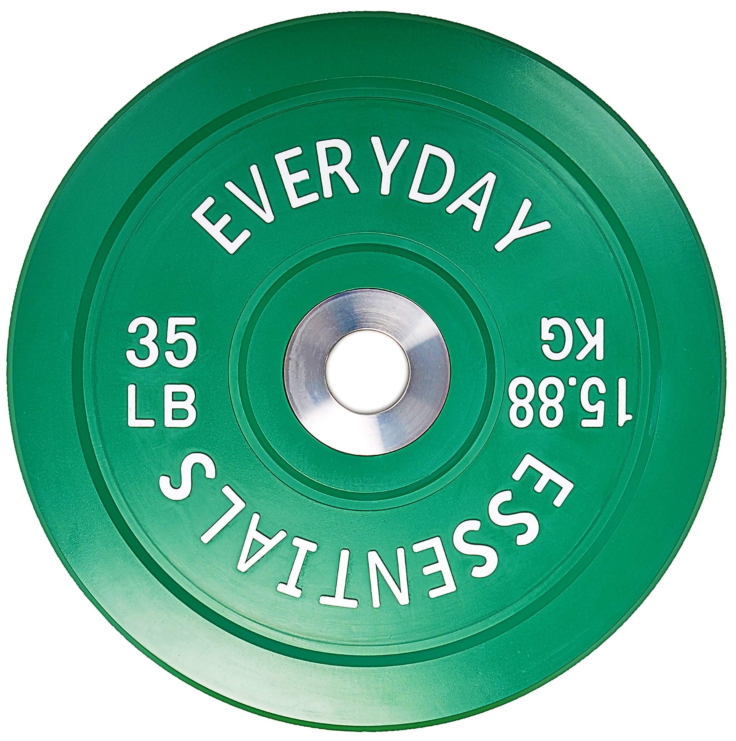 Balancefrom Color Coded Olympic Bumper Plate Weight Plate With Steel Hub, 35Lb Pair