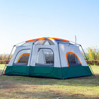 Ktt Extra Large Tent 8-10 Person(B),Family Cabin Tents,2 Rooms,3 Doors And 3 Windows With Mesh,Straight Wall,Waterproof,Double L