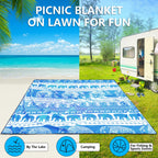 Aisparky Beach Blanket Waterproof Sandproof, Oversized Large Beach Mat 79 X 83/120X108 For 1-8 Adults, Quick Drying&Compact&Ligh