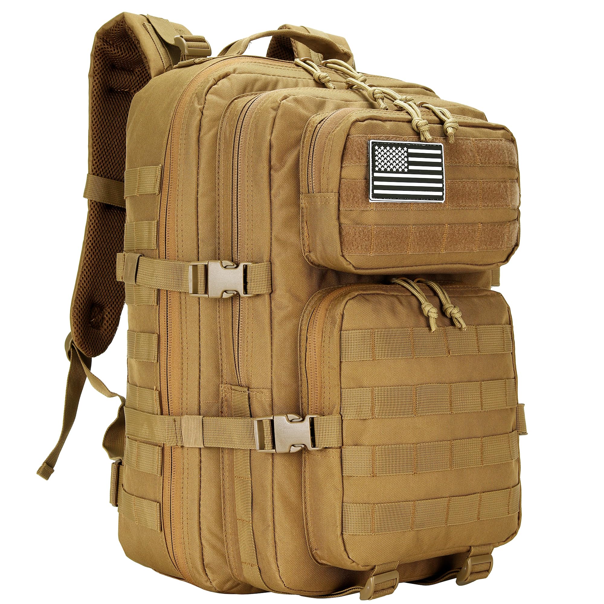 W WINTMING 25L/45L Tactical Backpack Military Tactical Backpack Heavy Duty Molle Assault Pack for Work Gym Outdoors (3.0 45L-Kha