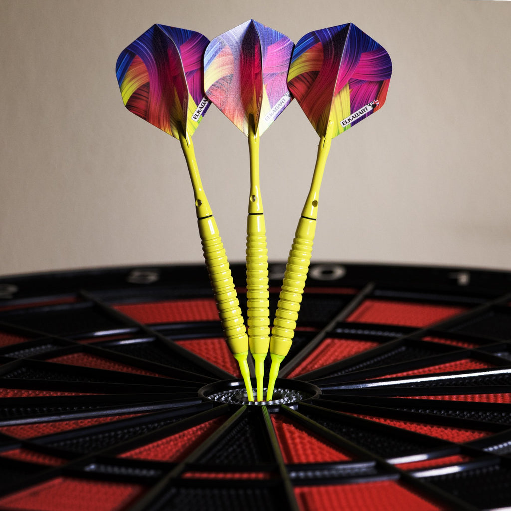 Elkadart Neon Soft Tip Darts With Storage/Travel Case, Yellow, 18 Grams