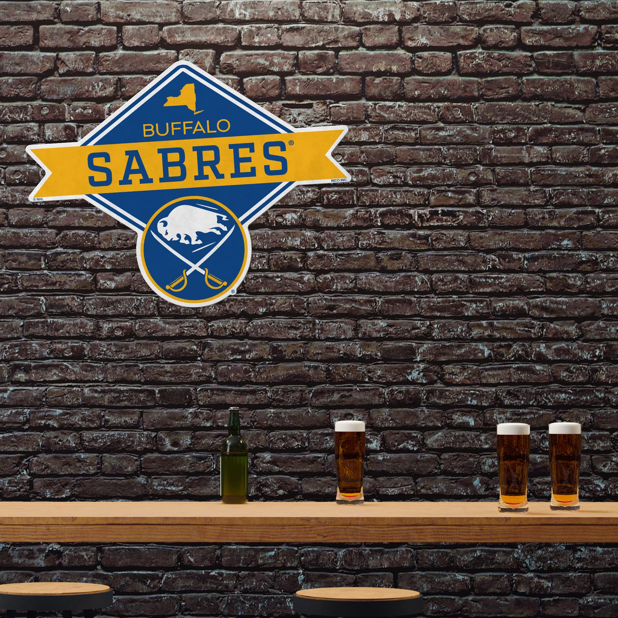 Rico Industries Nhl Buffalo Sabres Diamond Shape Cut Pennant - Home And Living Room D  Cor - Soft Felt Ez To Hang, 18X0.10X18