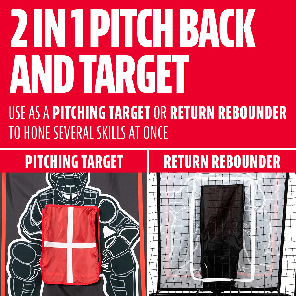 Franklin Sports Baseball Pitching Target And Rebounder Net - 2-In-1 Pitch Trainer And Pitchback Net - Baseball Return Screen And