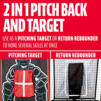 Franklin Sports Baseball Pitching Target And Rebounder Net - 2-In-1 Pitch Trainer And Pitchback Net - Baseball Return Screen And