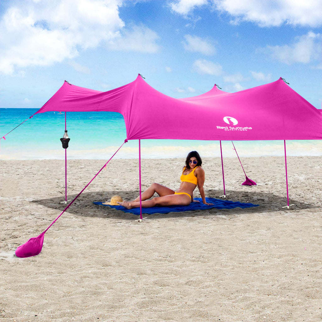 Red Suricata Cup Holder For Drinks - Accessory For Sun Shade Canopy Tent - Attaches To Tent Pole - Holds One Beverage (Cup, Bott