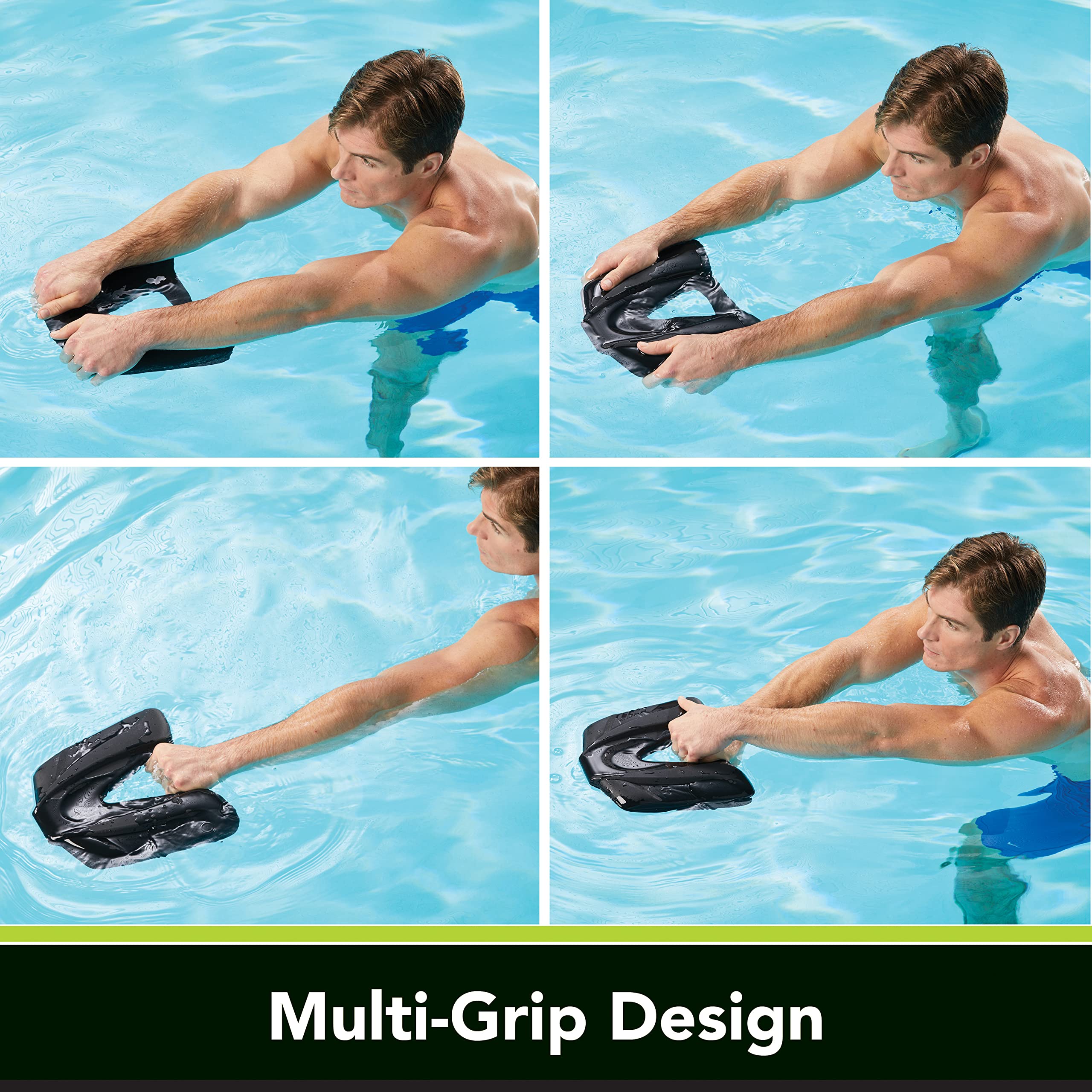 Aqua Fitness, 3-In-1 Combo Pull-Kick-Swim Kickboard, Eva Foam Swim Training Device, Adults