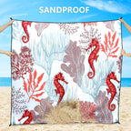 Hihoho Beach Blanket, Sandproof Beach Mat, Waterproof Quick Drying Lightweight Outdoor Aztec Picnic Mat 79 X 83/120X108 For 2-8