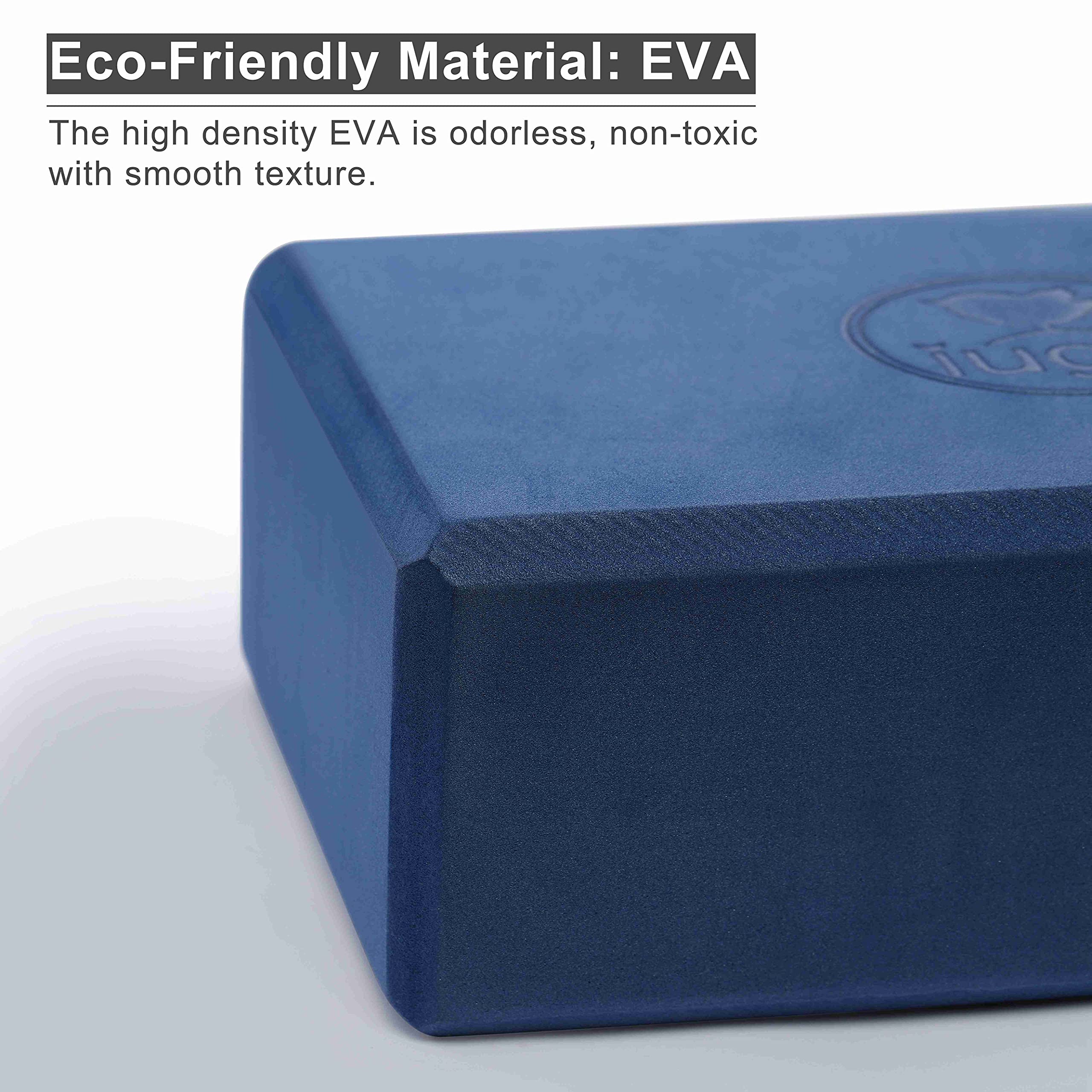 Iuga Yoga Block 2 Pack With Yoga Strap, High Density Yoga Blocks 9   X6   X3   To Improve Strength, Flexibility And Balance, Lig