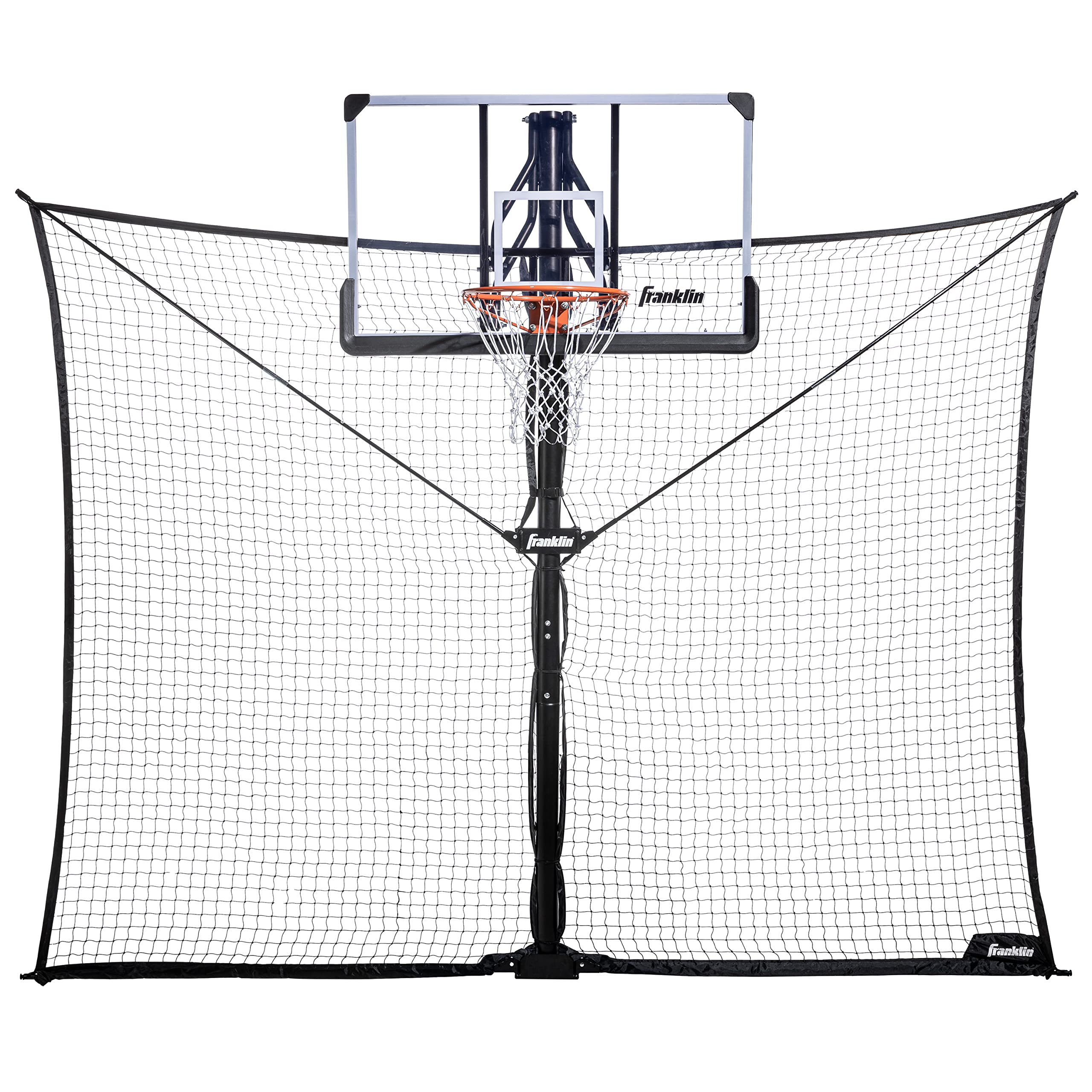 Franklin Sports Defender Net Pro - 10Ft. X 8Ft. Rebounder - Easily Fold And Quick Install - Defensive Net System, Black